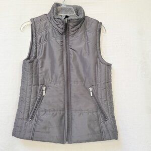Jane Ashley Full Zip Sleeveless Vest Jacket Womens Medium Zipper Pockets Knit